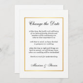 Gouden Glamour Frame Evenement Datum Wijzigen Kaart (Voorkant / Achterkant)