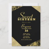 Gouden Glamour Geometrische Moderne Chic Sweet 16 Kaart (Voorkant)