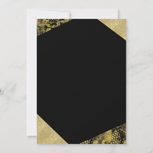 Gouden Glamour Geometrische Moderne Chic Sweet 16 Kaart (Achterkant)