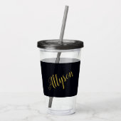 Gouden glamour gepersonaliseerd acryl drinkbeker (Achterkant)