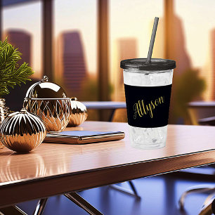 Gouden glamour gepersonaliseerd acryl drinkbeker