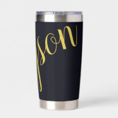 Gouden glamour gepersonaliseerd geïsoleerde drinkbeker (Achterkant)