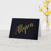 Gouden glamour gepersonaliseerd kaart (Gele Bloem)