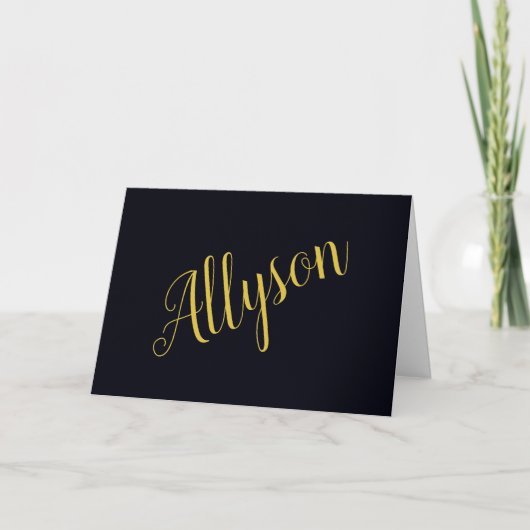 Gouden glamour gepersonaliseerd kaart (Voorkant)