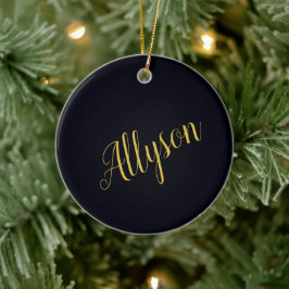 Gouden glamour gepersonaliseerd  keramisch ornament