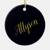 Gouden glamour gepersonaliseerd keramisch ornament (Voorkant)