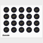 Gouden glamour gepersonaliseerd ronde sticker (Vel)