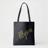 Gouden glamour gepersonaliseerd   tote bag (Voorkant)
