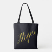 Gouden glamour gepersonaliseerd   tote bag (Achterkant)