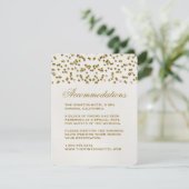 Gouden Glamour Glitter Confetti Bruiloft invoegen  Informatiekaartje (Staand voorkant)