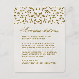 Gouden Glamour Glitter Confetti Bruiloft invoegen  Informatiekaartje