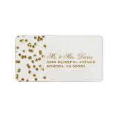 Gouden Glamour Glitter Confetti Labels (Voorkant)
