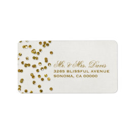 Gouden Glamour Glitter Confetti Labels