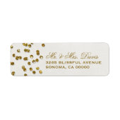 Gouden Glamour Glitter Confetti Labels (Voorkant)