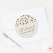 Gouden Glamour Glitter Confetti RSVP Ronde Sticker (Envelop)