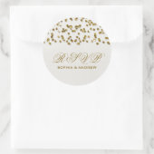 Gouden Glamour Glitter Confetti RSVP Ronde Sticker (Tas)