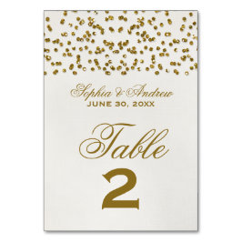 Gouden Glamour Glitter Confetti Trouwtafel Nummer Kaart