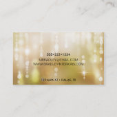 Gouden Glamour Glowing Lights Orbs Sparkle Visitekaartje (Achterkant)