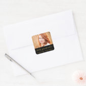 Gouden Glamour Handschrift | Foto Afstuderen Stick Vierkante Sticker (Envelop)