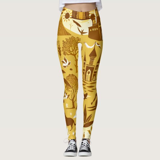 Gouden Glamour Leggings (Voorkant)