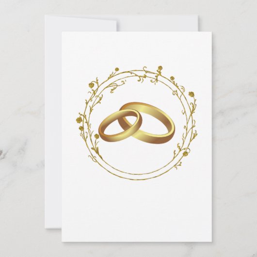 Gouden Glamour Luxe bruiloft uitnodiging (Achterkant)