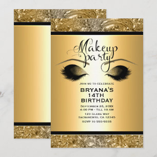 Gouden Glamour Meisjes Make-up Wimpers Feest Evene Kaart