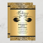 Gouden Glamour Meisjes Make-up Wimpers Party Event Kaart (Voorkant / Achterkant)