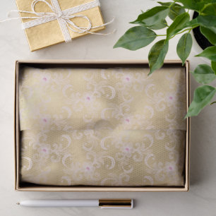 Gouden glamour mooie roze bloemen kant bruiloftsdo tissuepapier