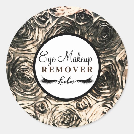Gouden Glamour Rozen Schoonheidsmake-upverwijderaa Ronde Sticker (Voorkant)