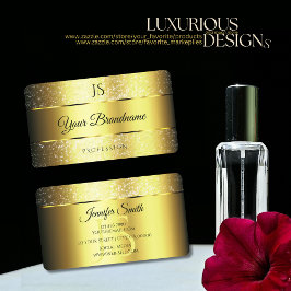 Gouden Glamour Sparkle Glitter Sterren en Initiale Visitekaartje