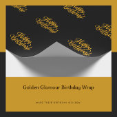 Gouden Glamour Verjaardag Wrap Cadeaupapier