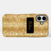 Gouden glamoureuze pailletten sprankelende stippen Case-Mate iPhone case (Achterkant (horizontaal))