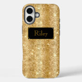 Gouden glamoureuze pailletten sprankelende stippen Case-Mate iPhone case (Achterkant)