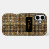 Gouden glamoureuze pailletten sprankelende stippen Case-Mate iPhone case (Achterkant (horizontaal))