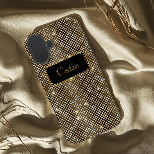 Gouden glamoureuze pailletten sprankelende stippen Case-Mate iPhone case