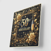 Gouden Glans: 50 Jaar Liefde Vierkante Klok (Hoek)