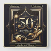 Gouden Glans: 50-Jaar Viering Vierkante Klok (Voorkant)