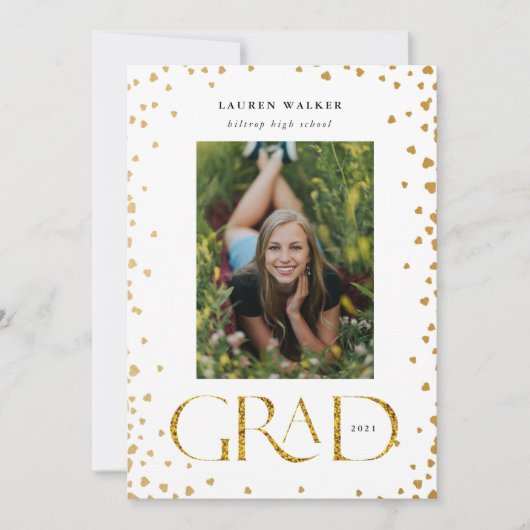 gouden glans afstuderen aankondiging (Voorkant)