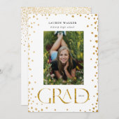 gouden glans afstuderen aankondiging (Voorkant / Achterkant)