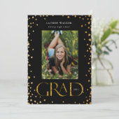 gouden glans afstuderen aankondiging (Staand voorkant)