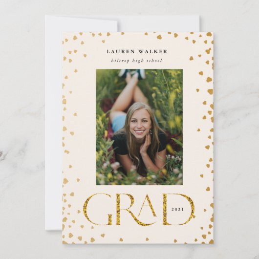 gouden glans afstuderen aankondiging (Voorkant)