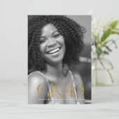 gouden glans afstuderen aankondiging (Staand voorkant)