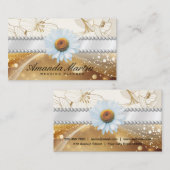 Gouden glans | Bloempatroon Visitekaartje (Voorkant / Achterkant)
