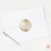 Gouden Glans Botanisch Tropische Palmboom Bladeren Ronde Sticker (Envelop)