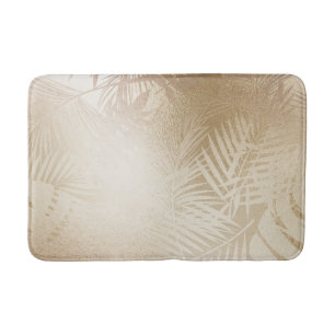 Gouden Glans Botanische Tropische Palmboom Bladere Badmat