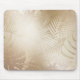 Gouden Glans Botanische Tropische Palmboom Bladere Muismat
