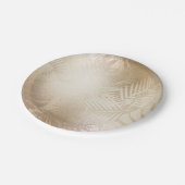 Gouden Glans Botanische Tropische Palmboom Bladere Papieren Bordje (Gekanteld)
