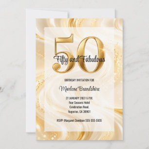 Gouden Glans Draai 50 en Prachtige Verjaardag Kaart