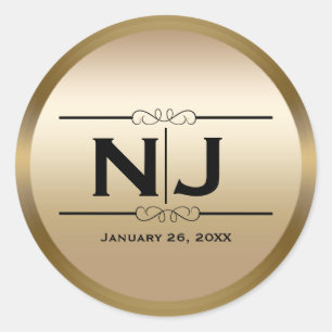 Gouden Glans Elegante Glamour Eigen Merk Favoriet Ronde Sticker