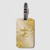 Gouden glans gepersonaliseerd bagagelabel (Voorkant (verticaal))